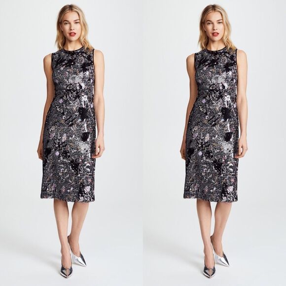 Rachel Comey Sling Dress In Black Flowers - Picture 1 of 8